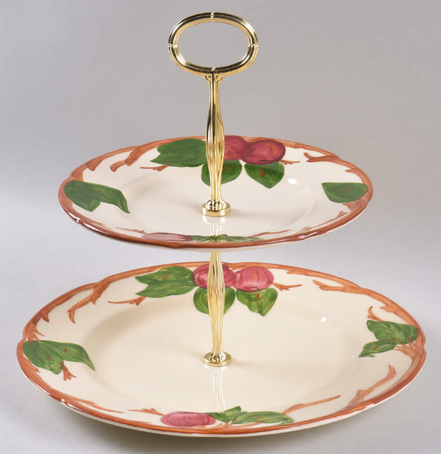 Apple (USA Backstamp) 6 5/8"-10"  2 Tiered Serving Tray (Dp, Sp) HC by Franciscan-1