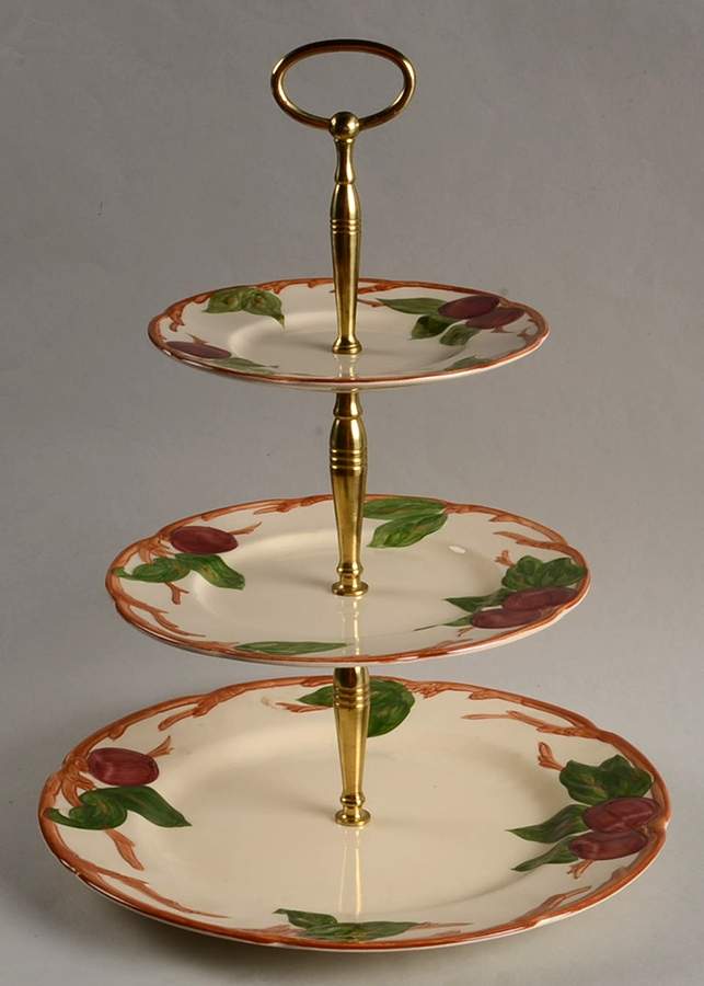 Apple (USA Backstamp) 3-Tiered Serving Tray (DP, SP, BB) by Franciscan-1