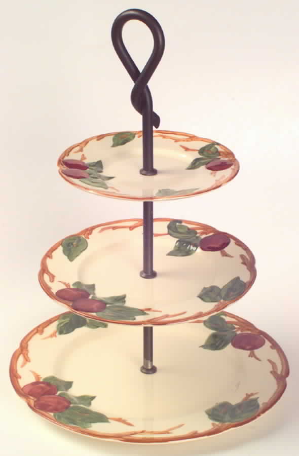 Apple (USA Backstamp) 3-Tiered Serving Tray (DP, SP, BB) by Franciscan-1