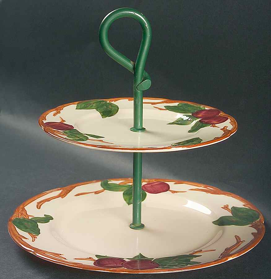 Apple (USA Backstamp) 2 Tiered Serving Tray (Dinner & Salad Plate) by Franciscan-1
