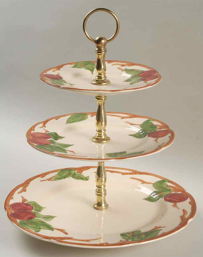 Apple (USA Backstamp) 3-Tiered Serving Tray (DP, SP, BB) by Franciscan-1