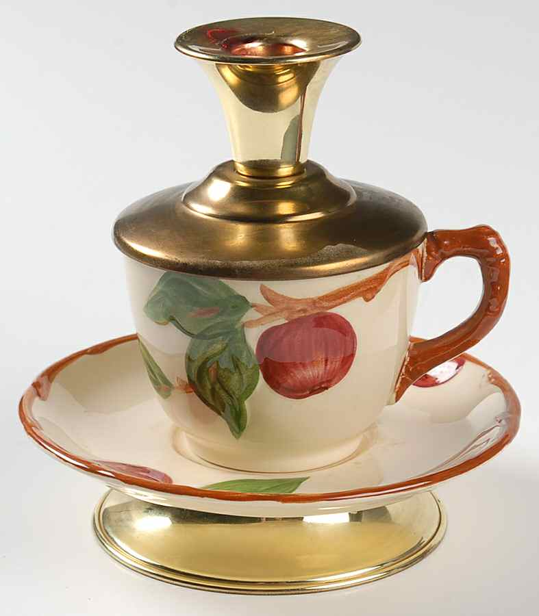Apple (USA Backstamp) Candlestick (China Cup and Brass) by Franciscan-1