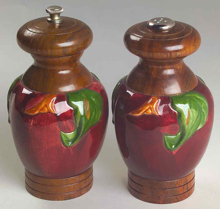 Apple (USA Backstamp) Wood Accent Salt & Pepper Mill by Franciscan-1