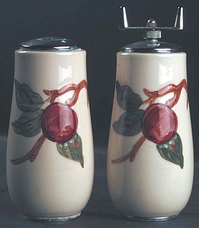 Apple (USA Backstamp) Cylindrical Salt & Pepper Mill by Franciscan-1
