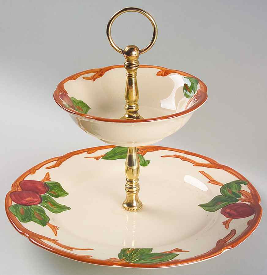 Apple (USA Backstamp) 2 Tiered Serving Tray (Dinner Plate & Cereal Bowl) by Franciscan-1