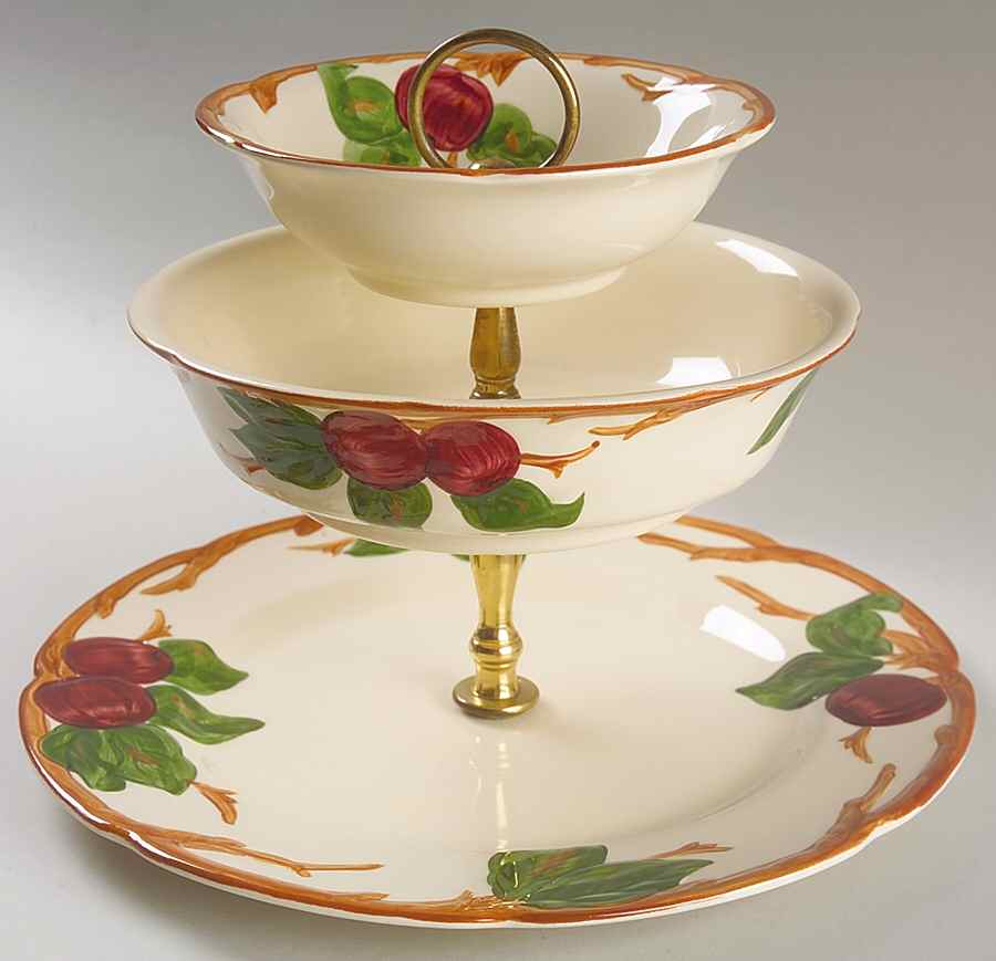 Apple (USA Backstamp) 3 Tier Serving Tray (DP, RV7, CER) by Franciscan-1
