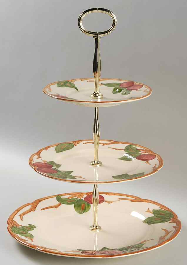 Apple (USA Backstamp) 13 7/8"-14 1/4" 3-Tiered Serving Tray(DP,SP,BB) HC by Franciscan-1