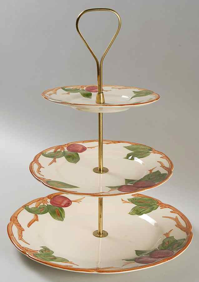 Apple (USA Backstamp) 3-Tiered Serving Tray (DP, SP, BB) by Franciscan-1