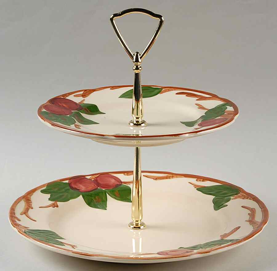 Apple (USA Backstamp) 2 Tiered Serving Tray (Dinner & Salad Plate) by Franciscan-1