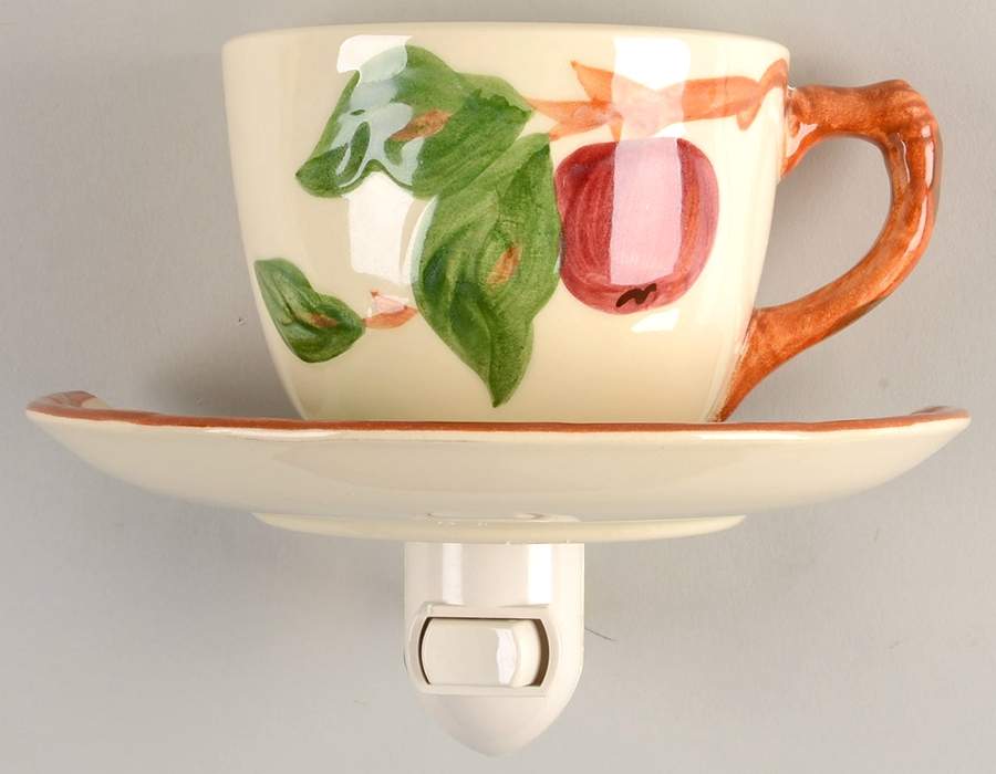 Apple (USA Backstamp) 4 3/8"-4 5/8" Night Light/Cup & Saucer HC by Franciscan-1