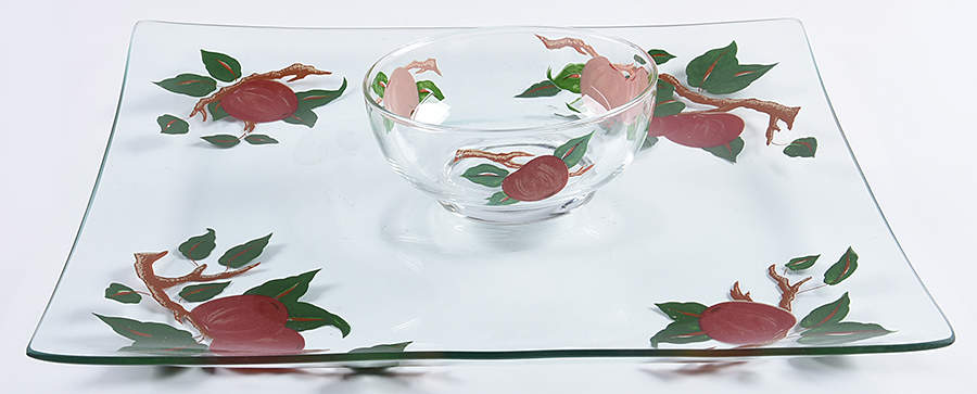 Apple (England Backstamp) 2-Piece Glassware Chip and Dip Set by Franciscan-1