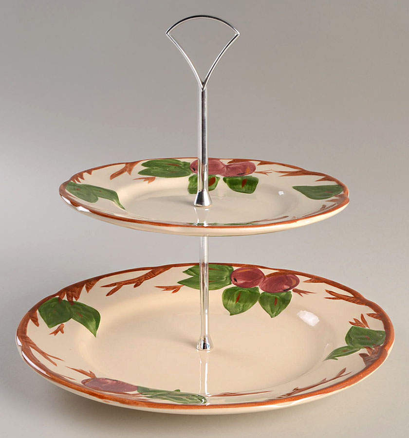 Apple (England Backstamp) 2 Tiered Serving Tray (Dinner & Salad Plate) by Franciscan-1