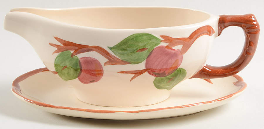 Apple (England Backstamp) Gravy Boat & Underplate by Franciscan-1