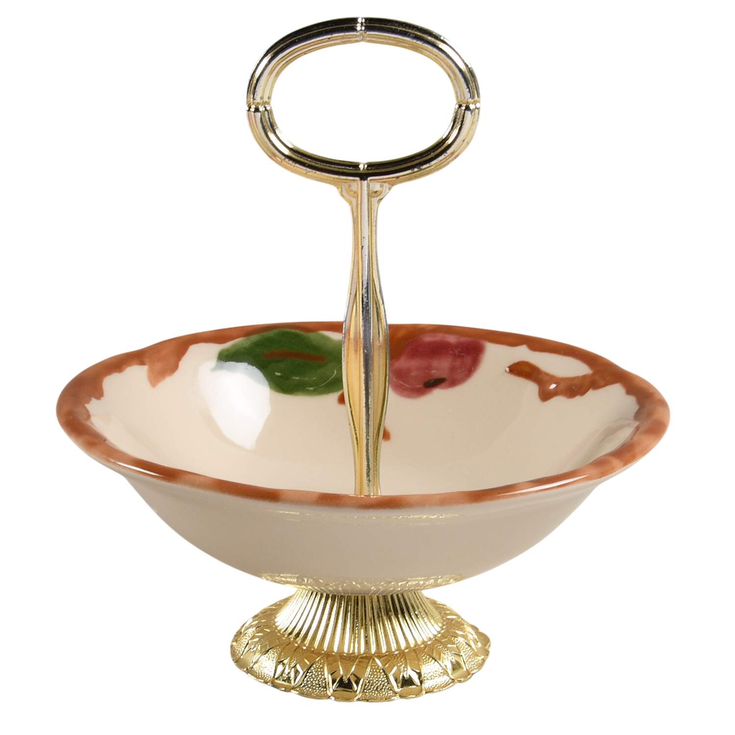Apple (England Backstamp) 6"-7" Handled Footed Nut Dish HC by Franciscan-1