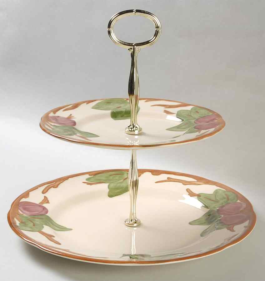 Apple (England Backstamp) 2 Tiered Serving Tray (Dinner & Salad Plate) by Franciscan-1