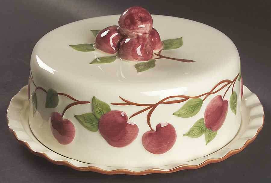 Apple (England Backstamp) Large Covered Cake Plate by Franciscan-1