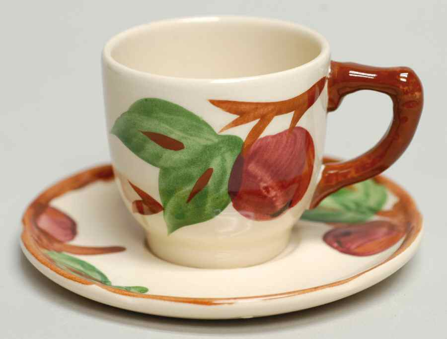 Apple (England Backstamp) Flat Demitasse Cup & Saucer Set by Franciscan-1