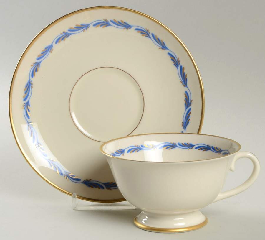 Arcadia Blue Footed Cup & Saucer Set by Franciscan-1