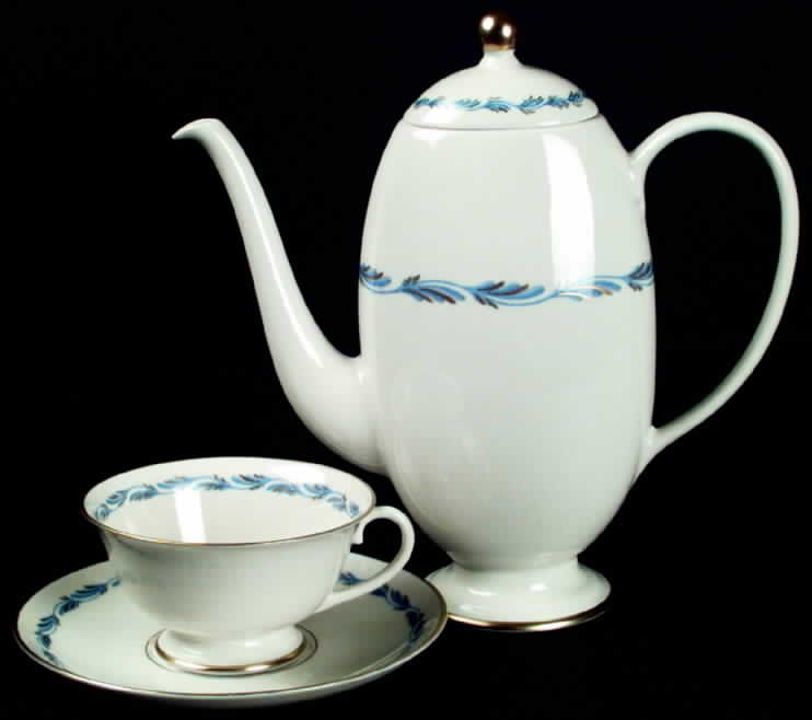 Arcadia Blue Coffee Pot & Lid by Franciscan-1