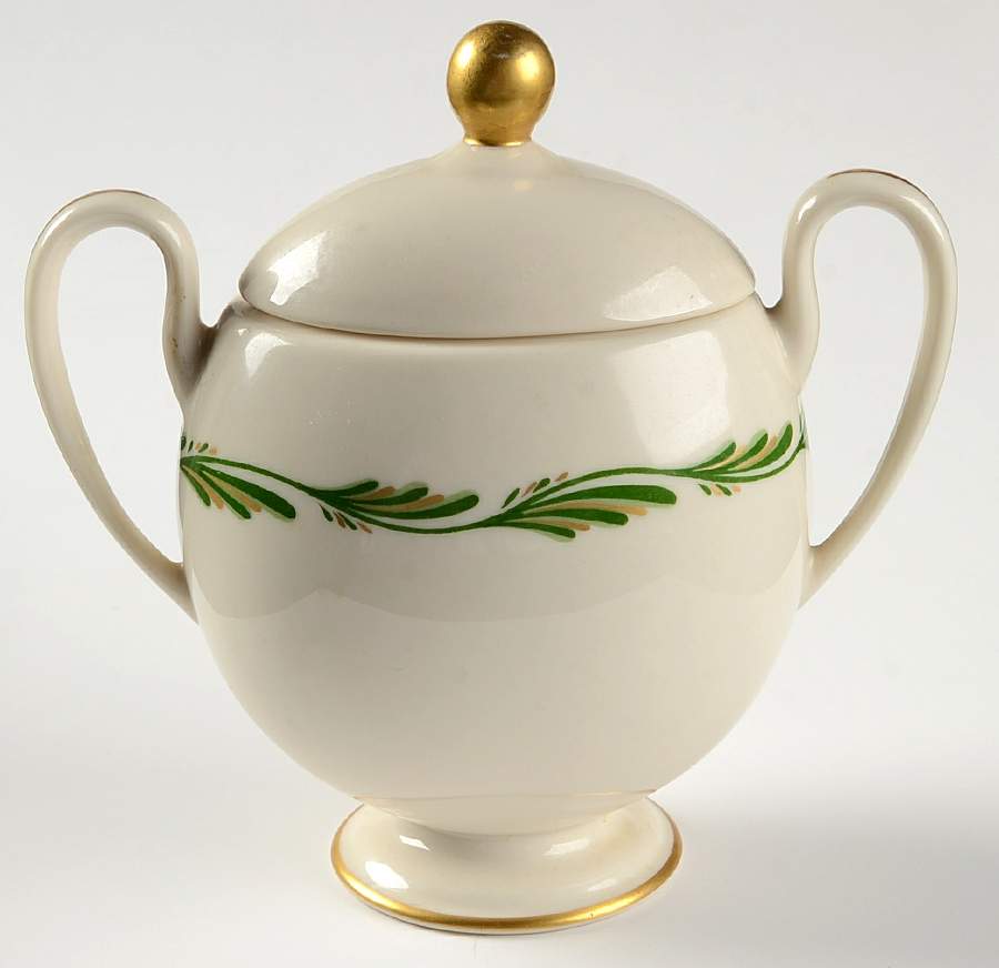 Arcadia Green Sugar Bowl & Lid by Franciscan-1