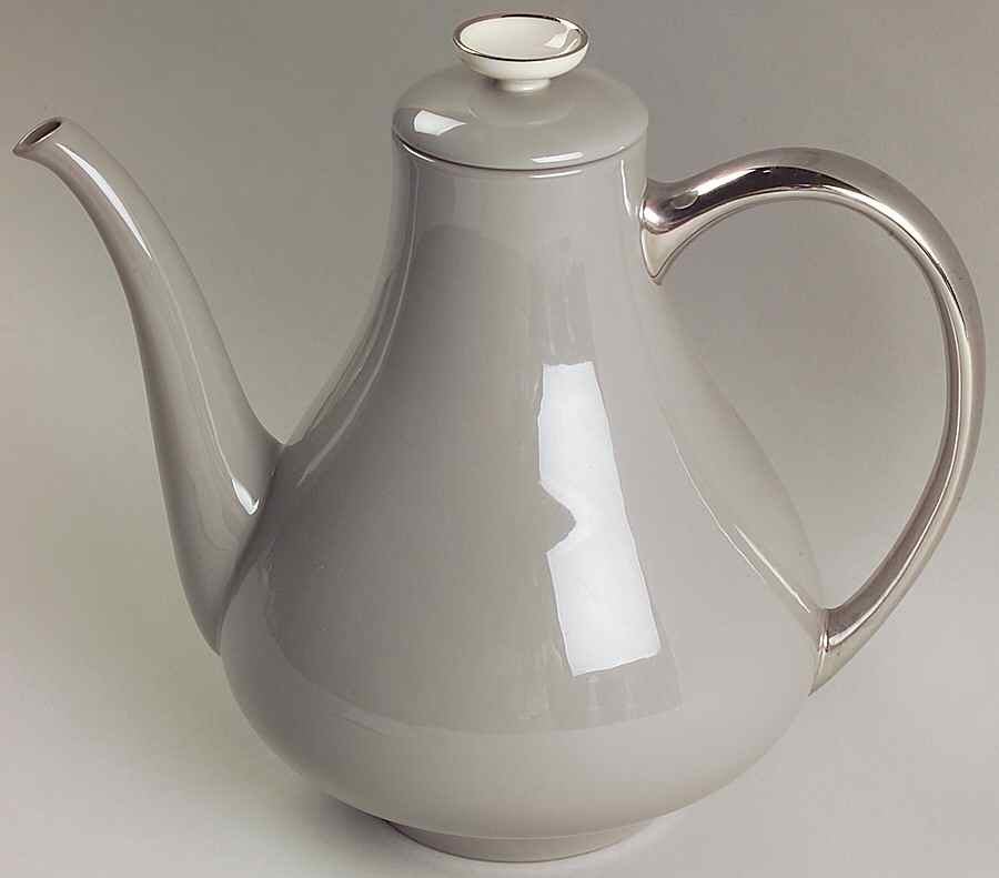 Birchbark (Platinum Trim) Coffee Pot & Lid by Franciscan-1