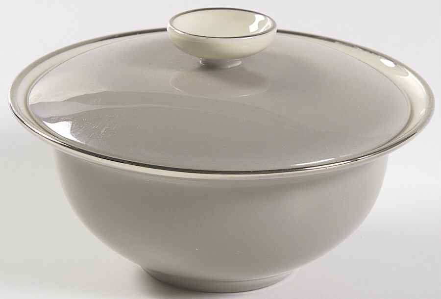 Birchbark (Platinum Trim) Individual Casserole & Lid by Franciscan-1