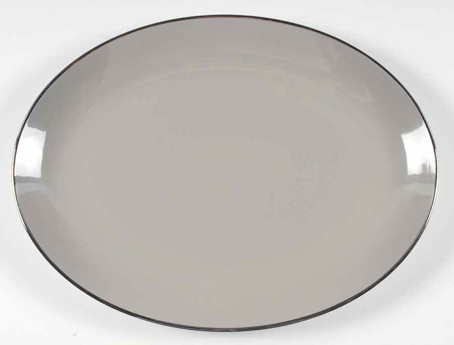 Birchbark (Platinum Trim) 16" Oval Serving Platter by Franciscan-1