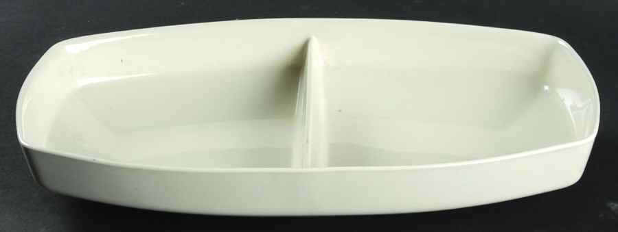 Blanc 10" Oval Divided Vegetable Bowl by Franciscan-1