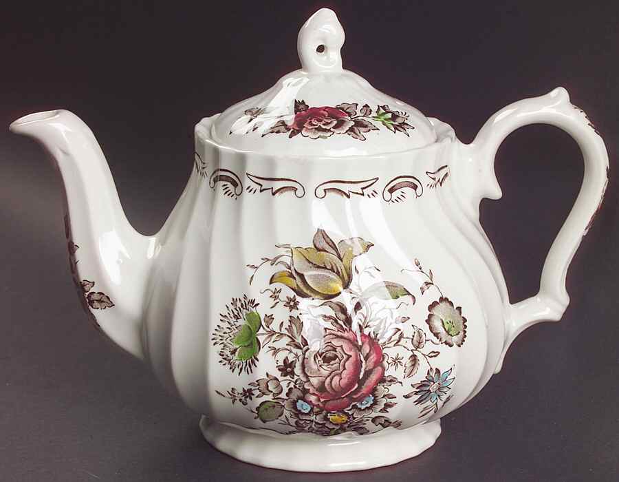 Bouquet (White Background) Teapot & Lid by Franciscan-1