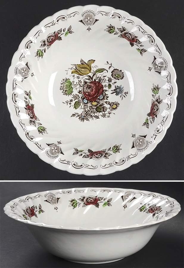 Bouquet (White Background) 10" Large Salad Serving Bowl by Franciscan-1