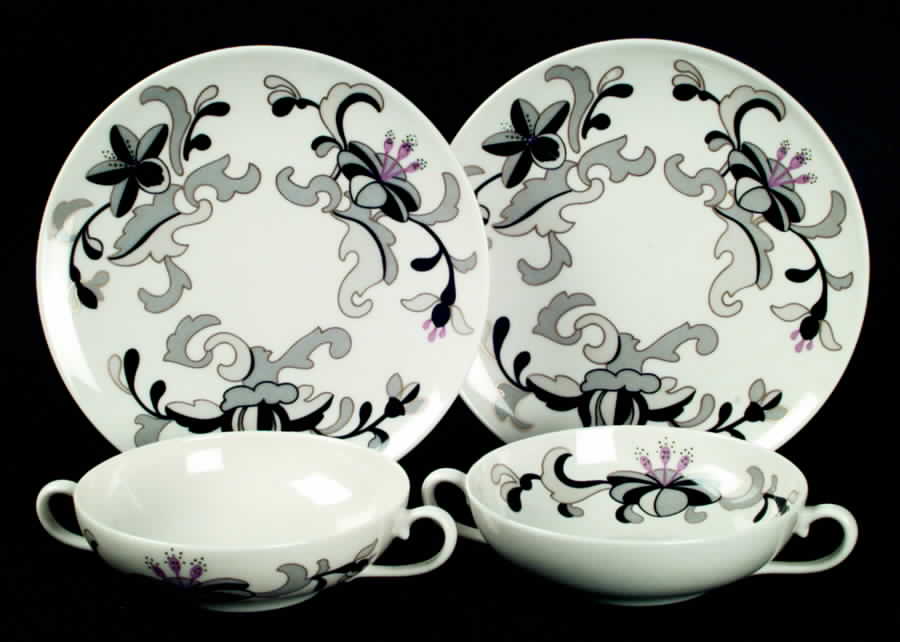 Canton Flat Cream Soup Bowl & Dessert Plate/Saucer Set by Franciscan-1