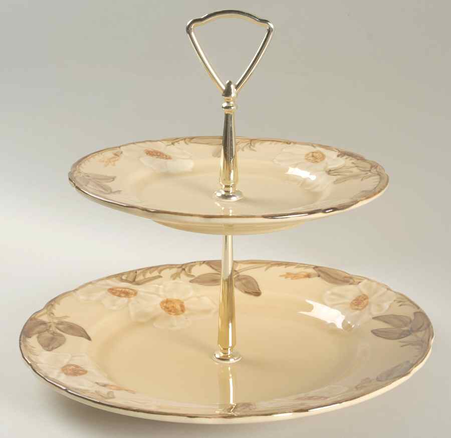 Cafe Royal 2 Tiered Serving Tray (Dinner & Salad Plate) by Franciscan-1