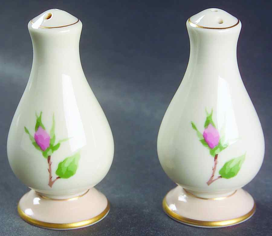 Cherokee Rose (Thin Gold Band, Palomino Shape) Salt & Pepper Set by Franciscan-1
