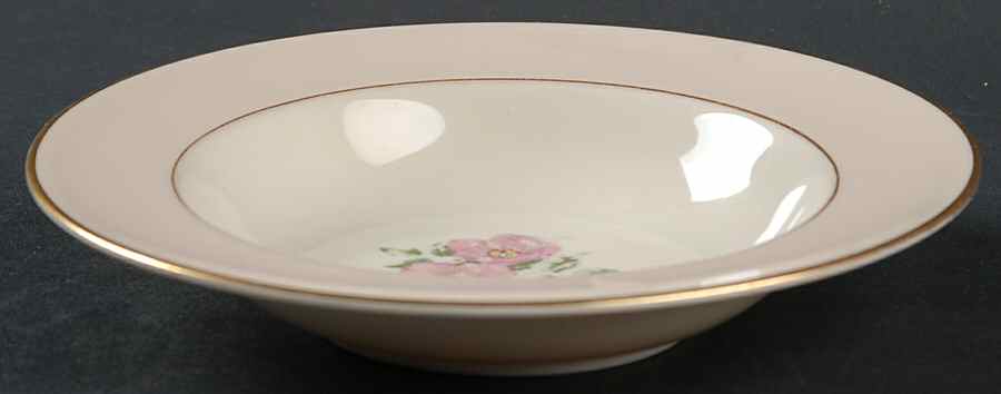 Cherokee Rose (Thin Gold Band, Palomino Shape) Rim Fruit/Dessert (Sauce) Bowl by Franciscan-1