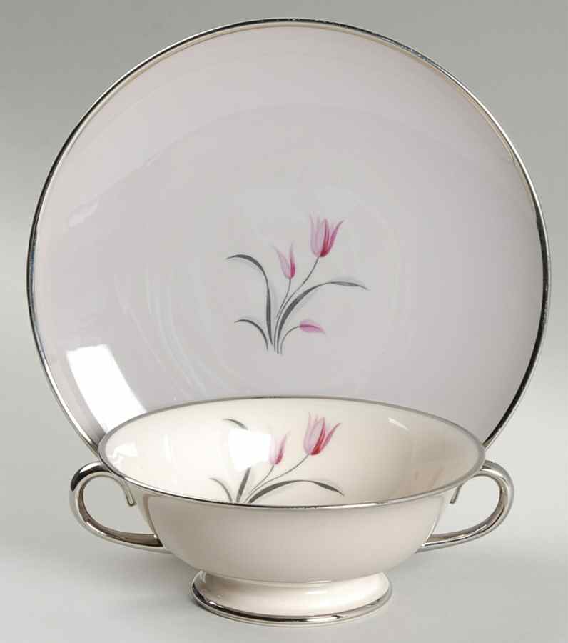 Claremont Footed Cream Soup Bowl & Saucer Set by Franciscan-1