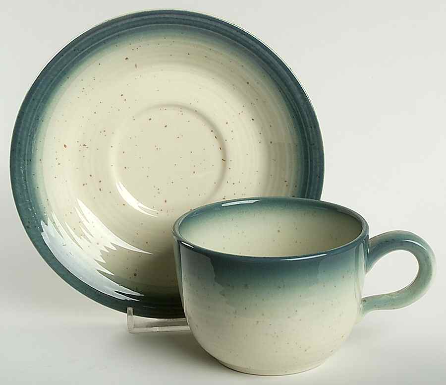 Country Craft Blue Skies Flat Cup & Saucer Set by Franciscan-1