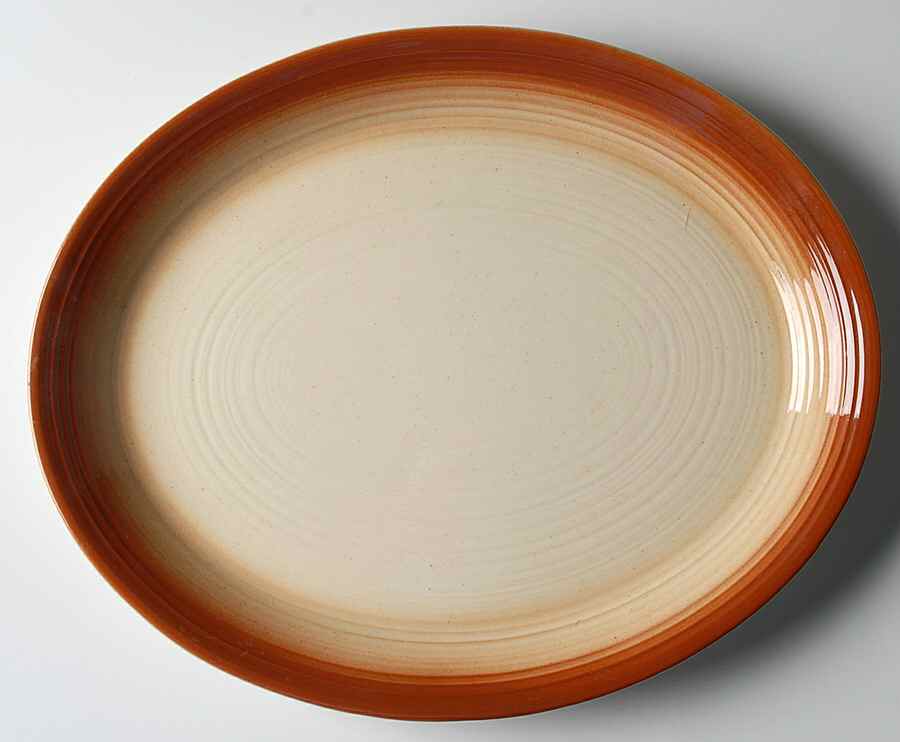 Country Craft Russet Brown 14" Oval Serving Platter by Franciscan-1