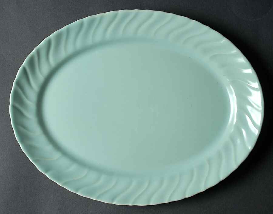 Coronado Aqua Matte 13" Oval Serving Platter by Franciscan-1