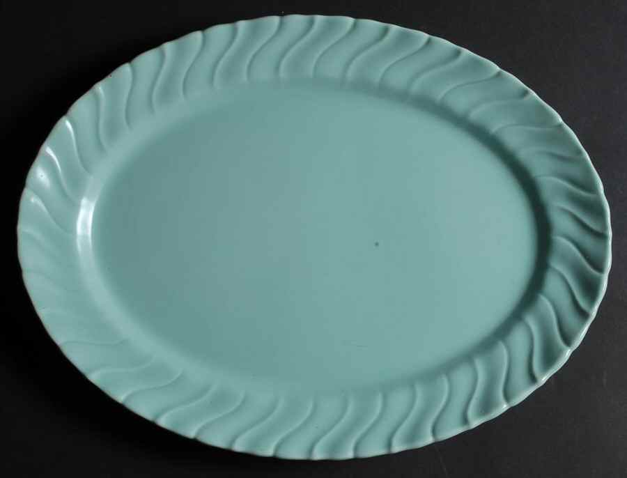Coronado Aqua Matte 15" Oval Serving Platter by Franciscan-1