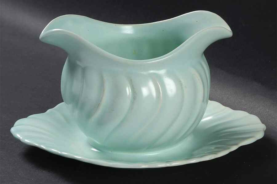 Coronado Aqua Matte Gravy Boat with Attached Underplate by Franciscan-1