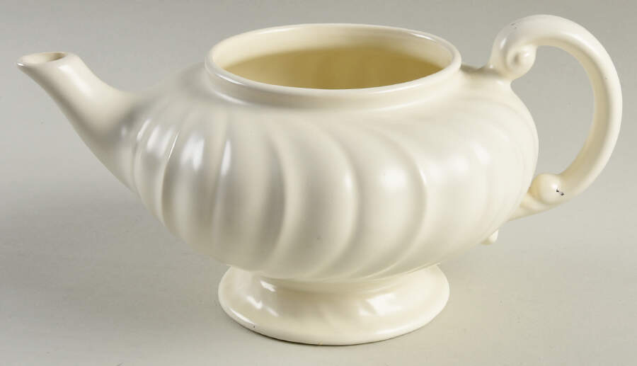 Coronado Off White Matte Footed Teapot No Lid by Franciscan-1