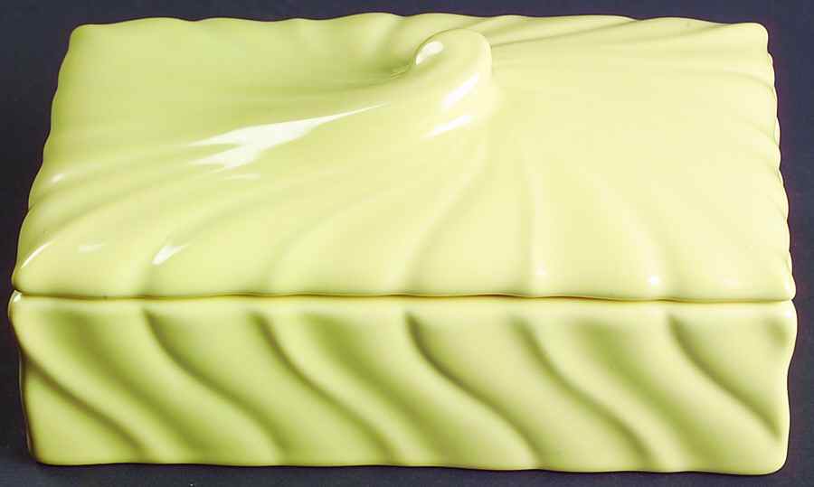 Coronado Yellow Matte Cigarette Box & Lid by Franciscan-1