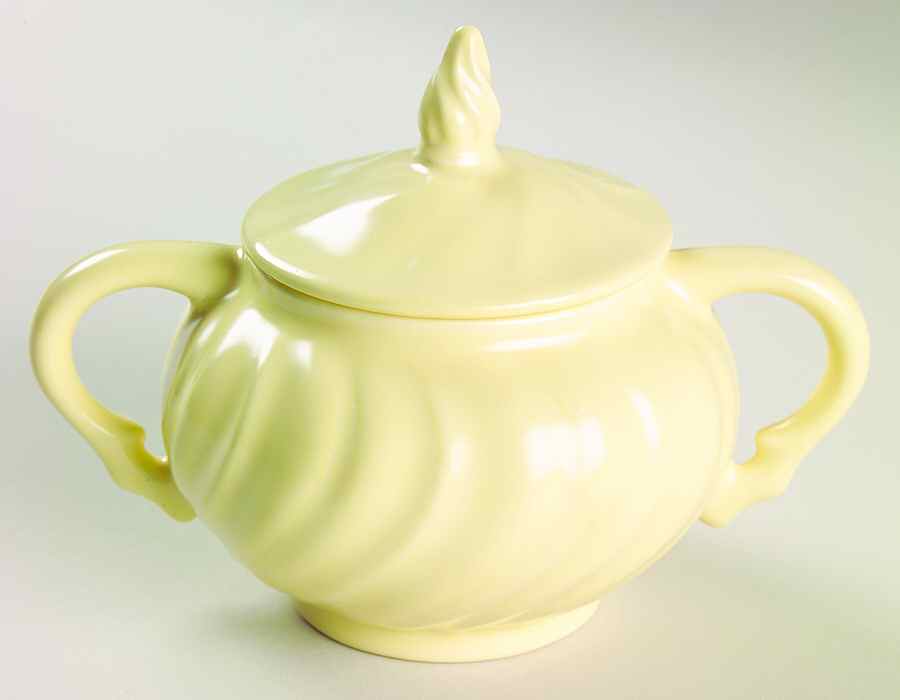 Coronado Yellow Matte Sugar Bowl & Lid by Franciscan-1