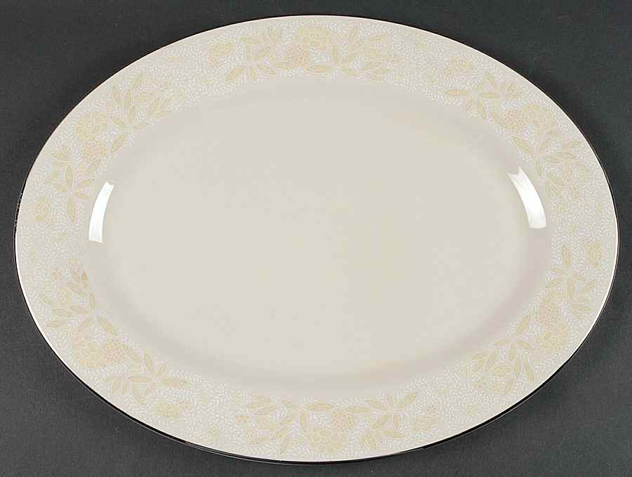 Crinoline (Pale Yellow) 15" Oval Serving Platter by Franciscan-1