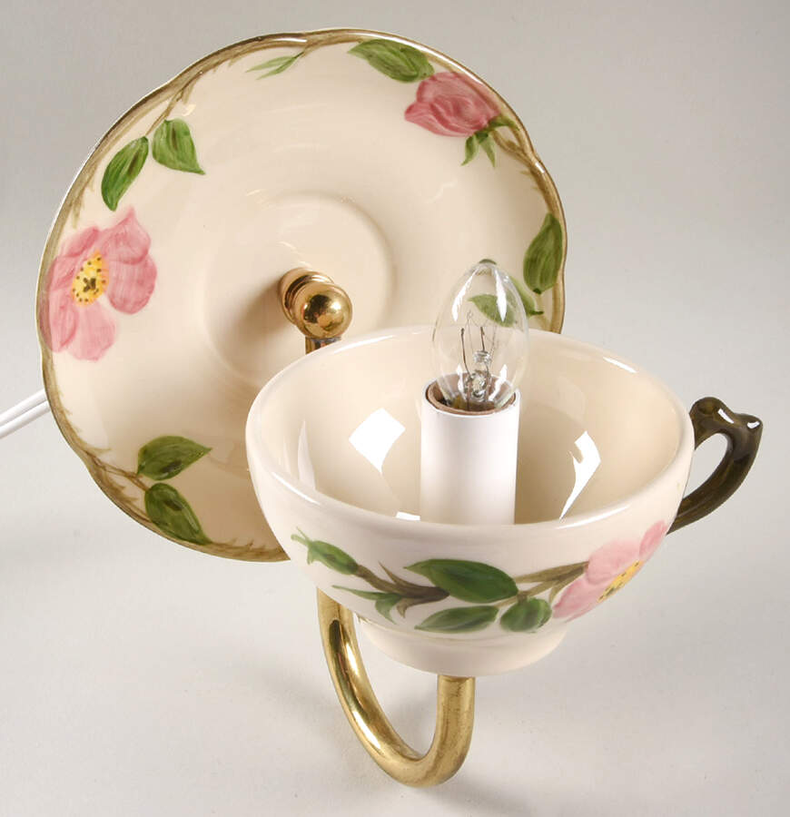 Desert Rose (USA Backstamp) 7 1/2"-7 3/4" Electric Wall Sconce HC by Franciscan-1