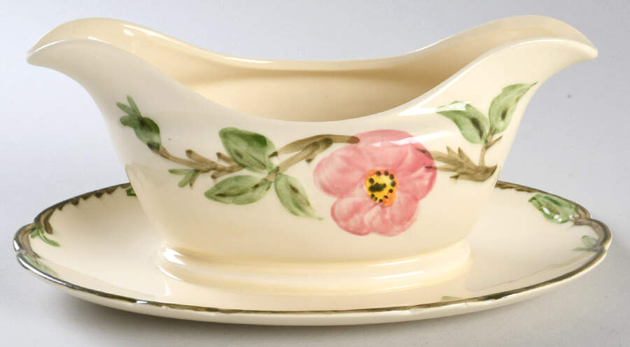 Desert Rose (USA Backstamp) Gravy Boat with Attached Underplate by Franciscan-1