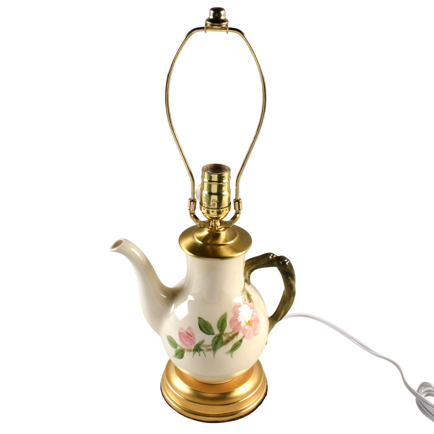 Desert Rose (USA Backstamp) 16" Coffeepot Lamp No Shade  HC by Franciscan-1