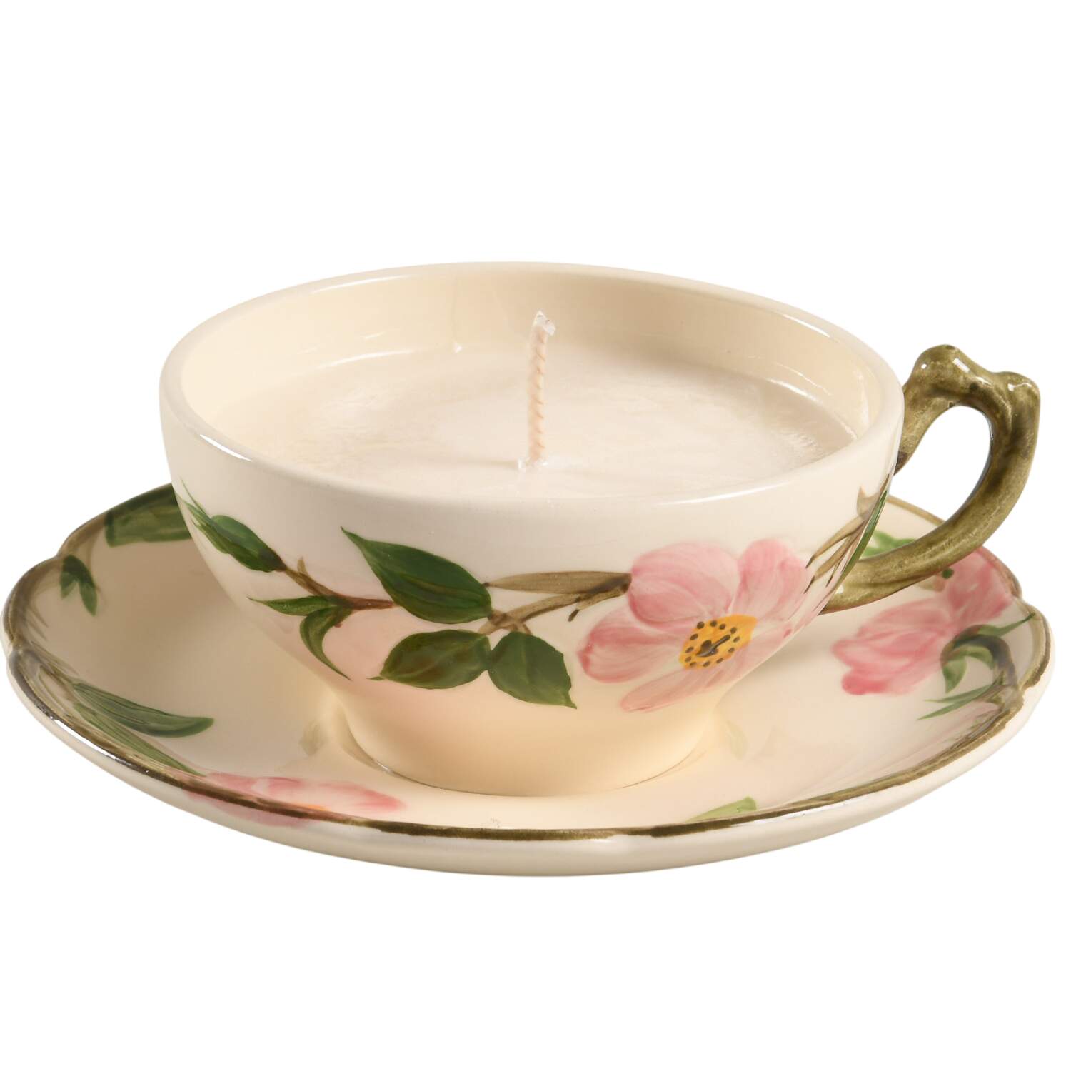 Desert Rose (USA Backstamp) Scented Cup & Saucer Candle-Vanilla  HC by Franciscan-1
