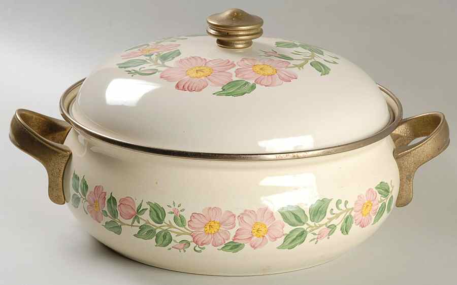 Desert Rose (USA Backstamp) 4 Qt Metal Covered Casserole by Franciscan-1