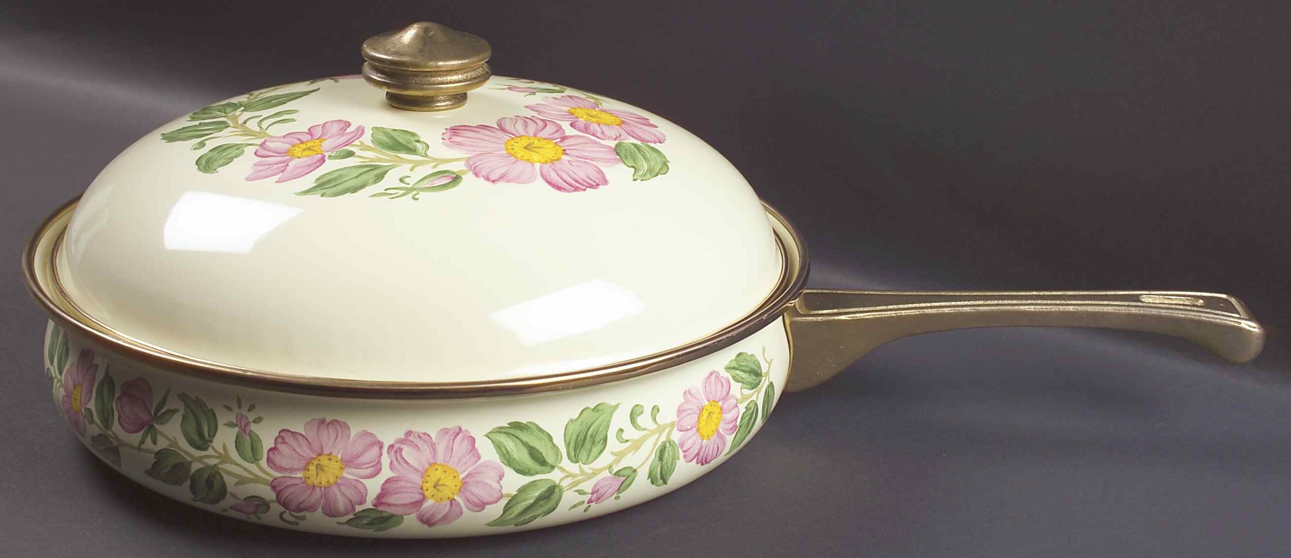 Desert Rose (USA Backstamp) 10" Metal Skillet & Lid by Franciscan-1